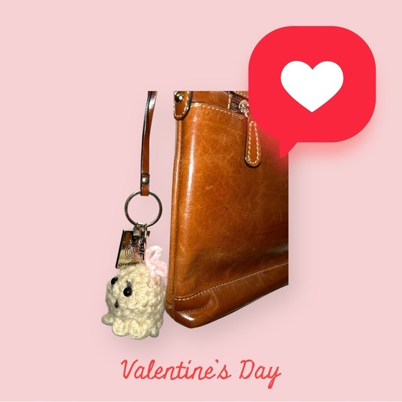 Tiny Ghost Pet Key Chain | Crochet | Handmade. Color: beige. New. - Picture 5 of 9